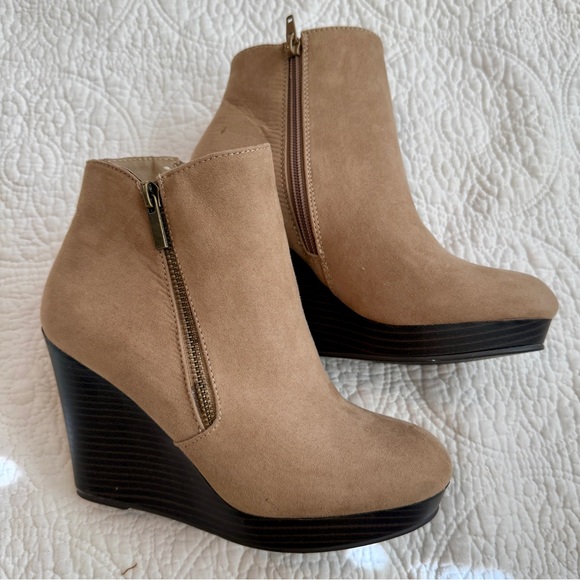 Tan Ankle Booties - Picture 1 of 7